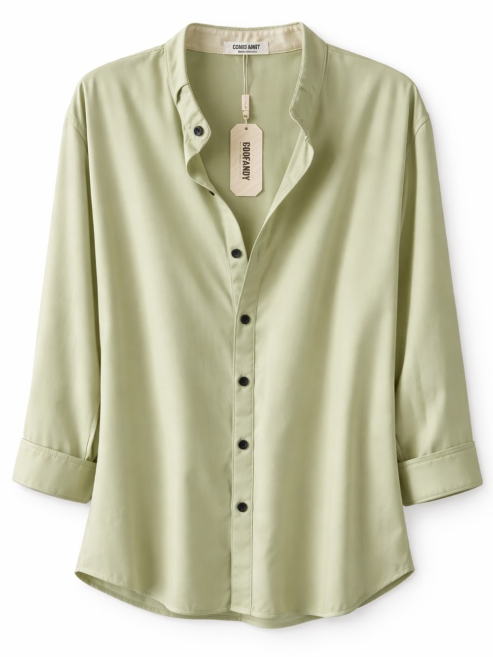 COOFANDY Light Sage Button-Up Shirt
